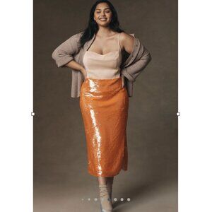 NWT Anthropologie Sweetheart Sequin Side-Slit Dress - 2x